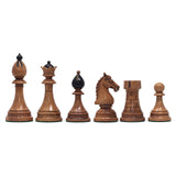 THE 1951-1954 "ČESKÁ KLUBOVKA" FIDE TOURNAMENT CZECH REPRODUCED CHESSMEN IN EBONY WOOD & DISTRESSED BOXWOOD - 4.0" KING