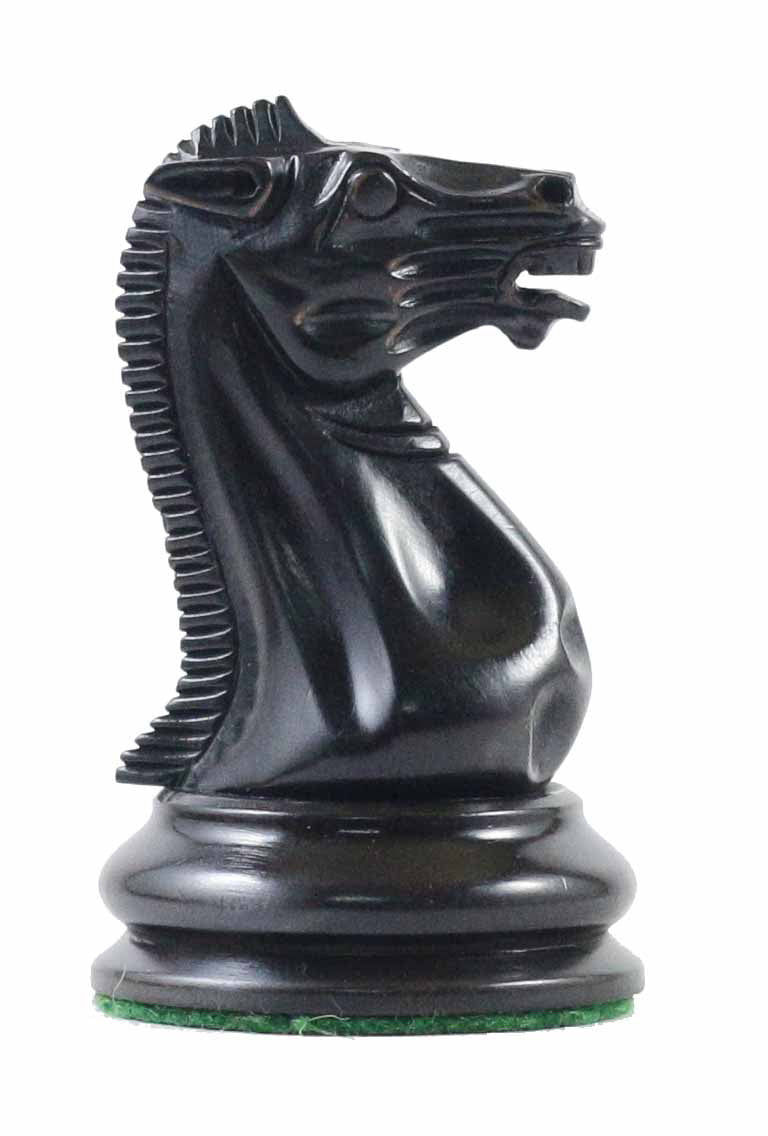 Vintage Reproduction 1850-55 Staunton 4.4" Ebony/ Antique Chess Pieces