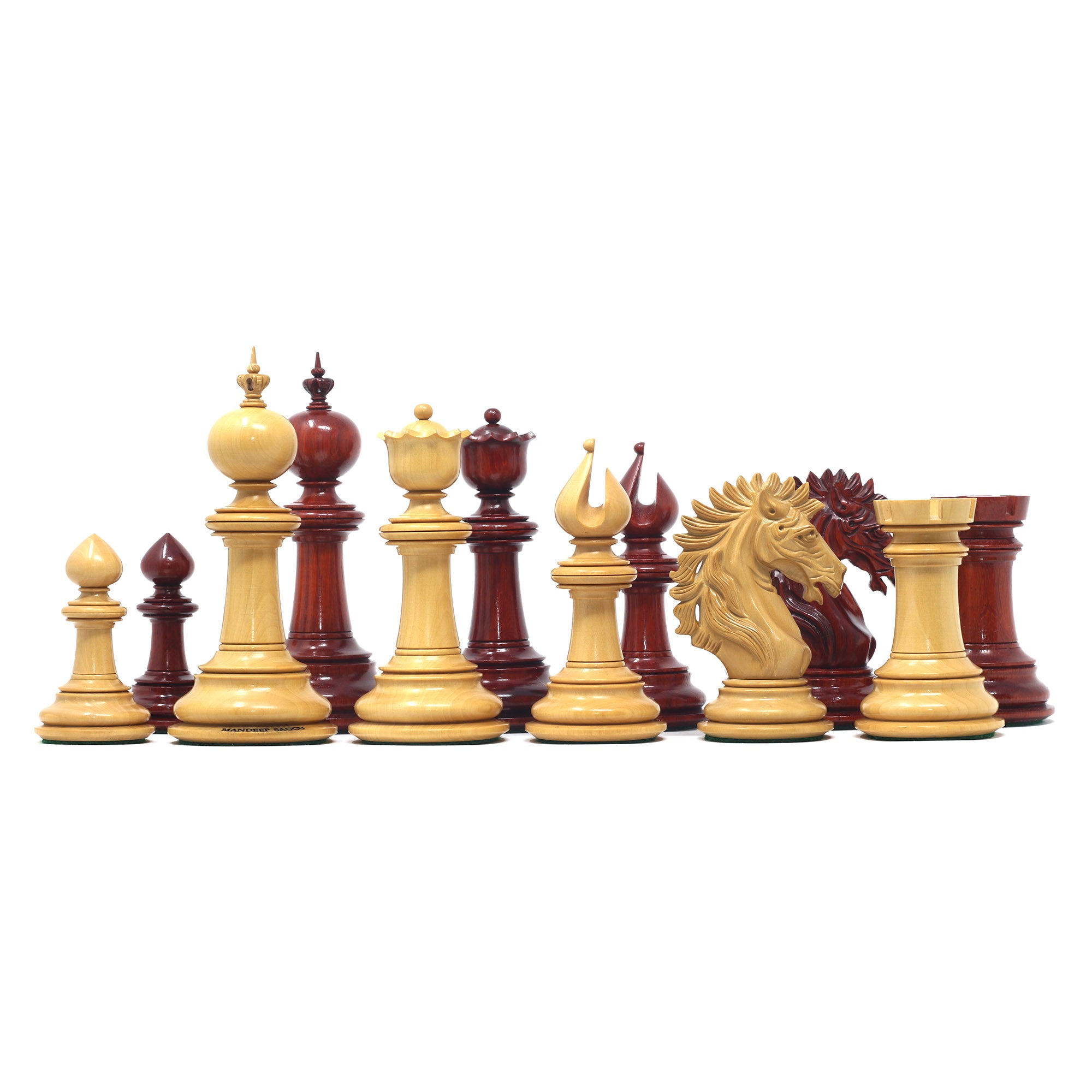 The Arthurian Series 4.4" Luxury Artisan Staunton Padouk Wood Chess Pieces