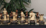 Leningrad Series 4" Luxury Staunton Chess Set in Burnt Gold Rosewood & Boxwood