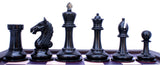 Warrior Series 4" Premium Staunton Chess Set in Ebony and Distressed Box Wood