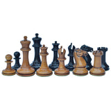 Walter Grimshaw 1854 Circa Reproduction Staunton Distressed Antiqued/Ebony Chess Set