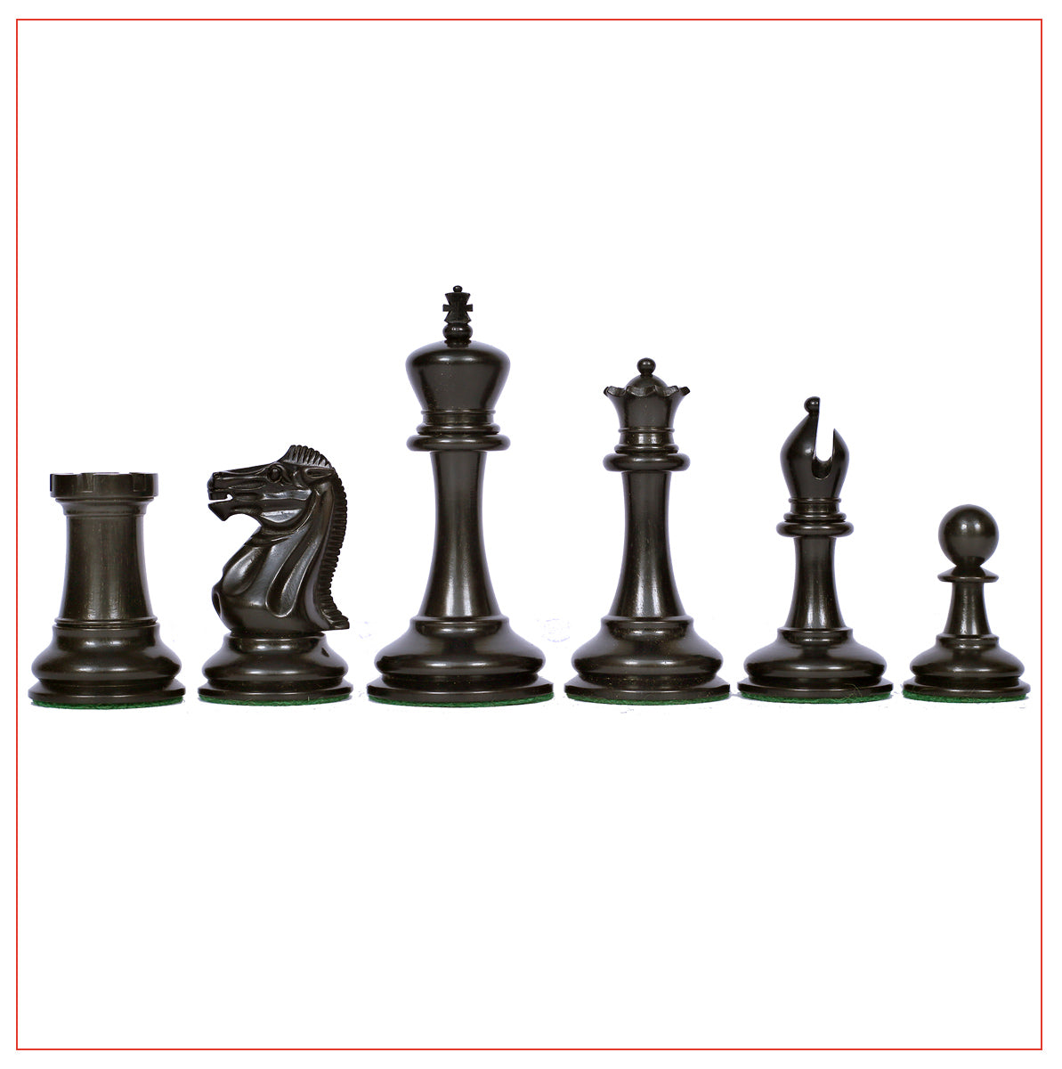 Championship Series 3.5" Ebony Wood Staunton Chess Pieces