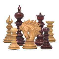Raging Stallions Series Luxury Staunton Blood Rosewood Chessmen - 4.4" King
