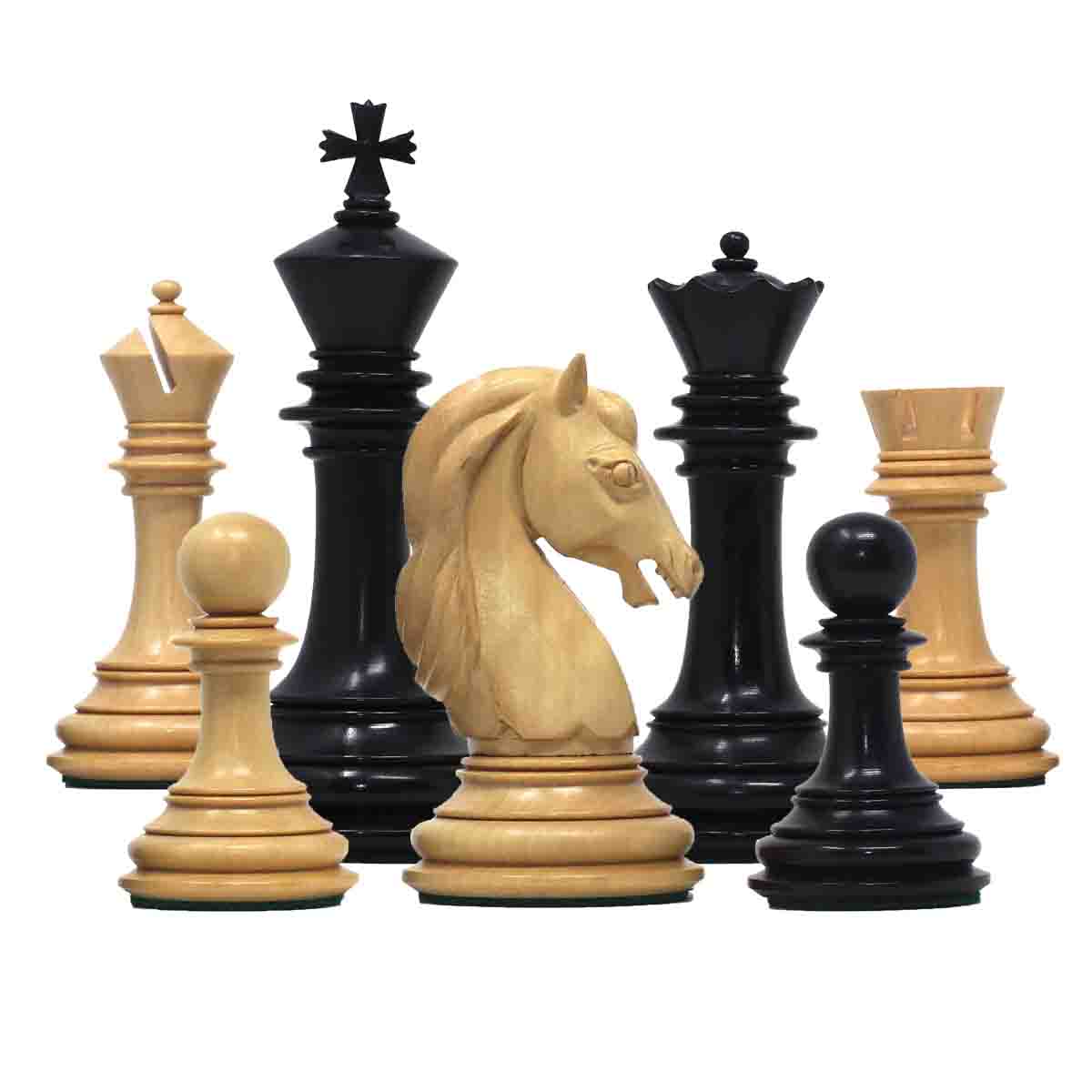 The Stallion of Columbus Series Luxury Staunton Ebony/Boxwood Chess set: King Height 4.4"